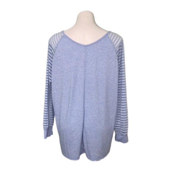 Light Blue V-Neck Long Sleeve Shirt sz 2x - Picture 3 of 4